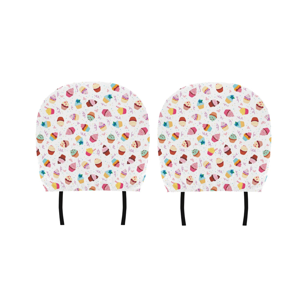 Cake cupcake design pattern Car Headrest Cover