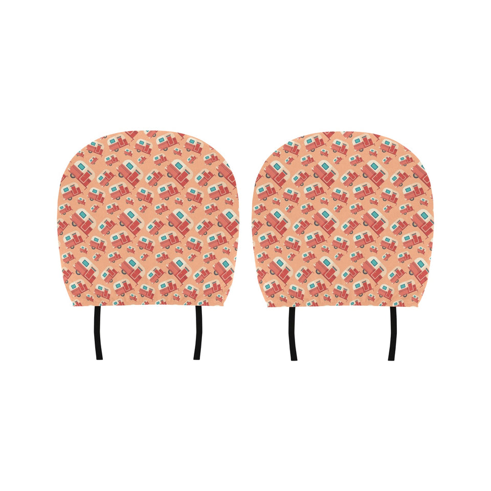 Camper Van Pattern Print Design 03 Car Headrest Cover