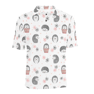 Hedgehog Pattern Print Design 02 Men's All Over Print Polo Shirt