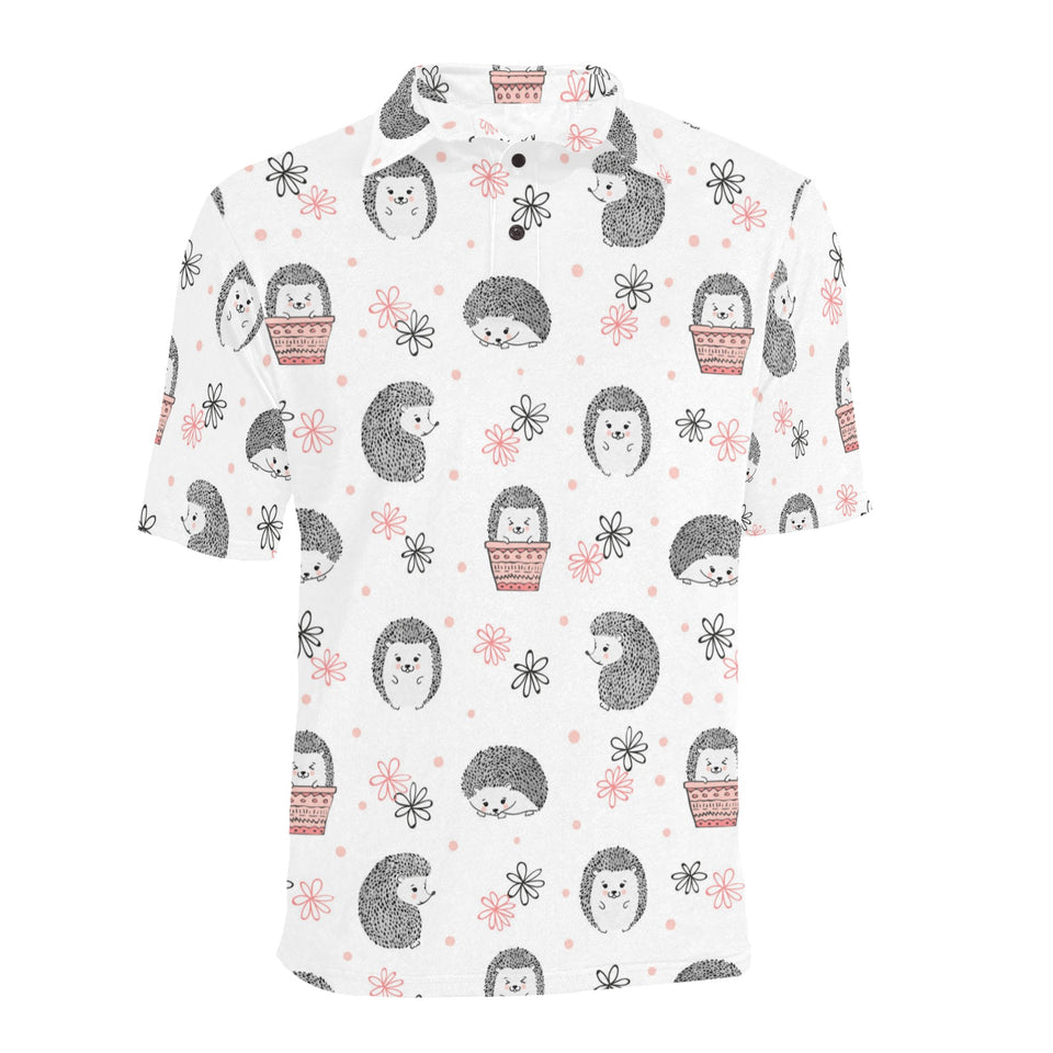 Hedgehog Pattern Print Design 02 Men's All Over Print Polo Shirt