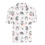 Hedgehog Pattern Print Design 02 Men's All Over Print Polo Shirt