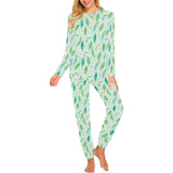 Green Peas Pattern Print Design 01 Women's All Over Print Pajama Set
