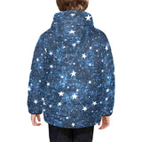Night sky star pattern Kids' Boys' Girls' Padded Hooded Jacket