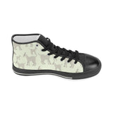 Little young goat pattern Women's High Top Canvas Shoes Black