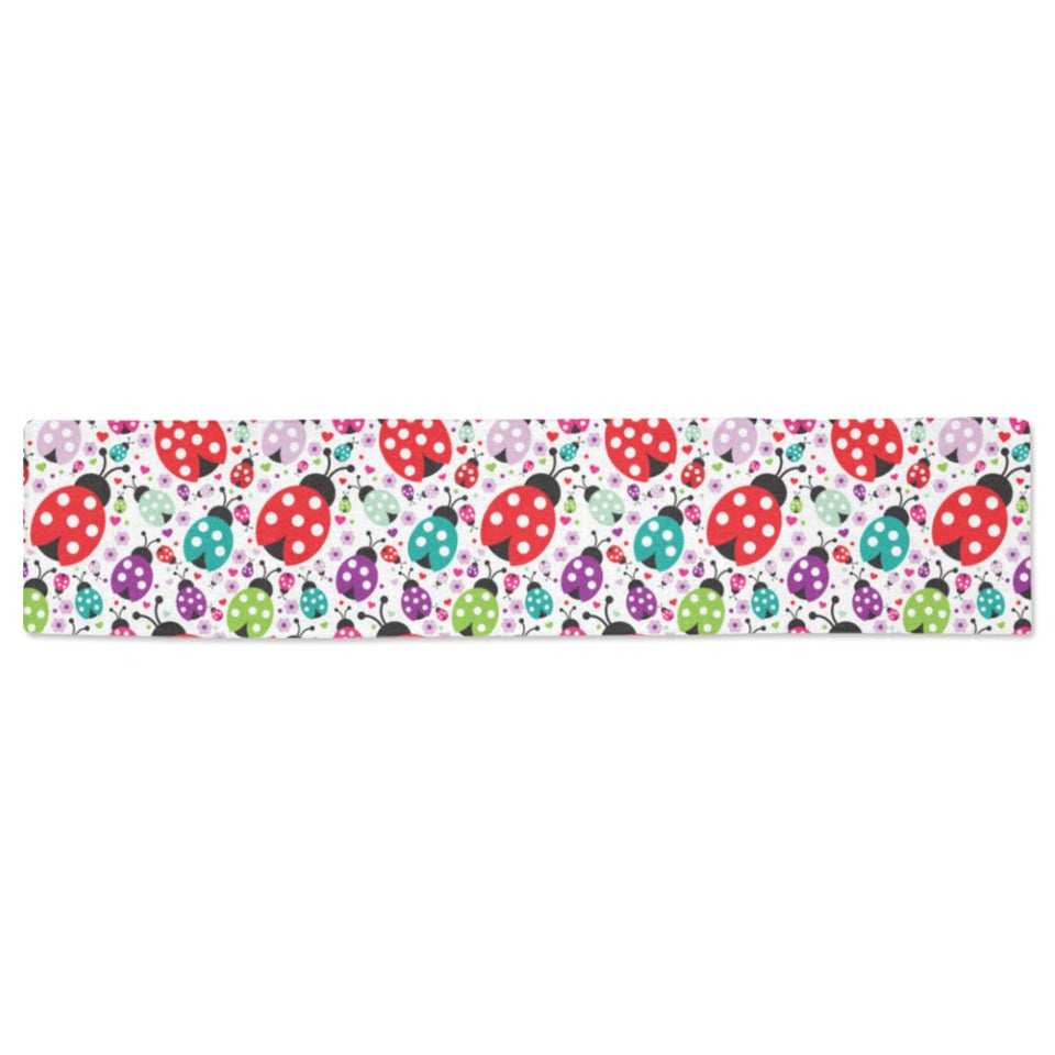 Ladybug Pattern Print Design 03 Table Runner