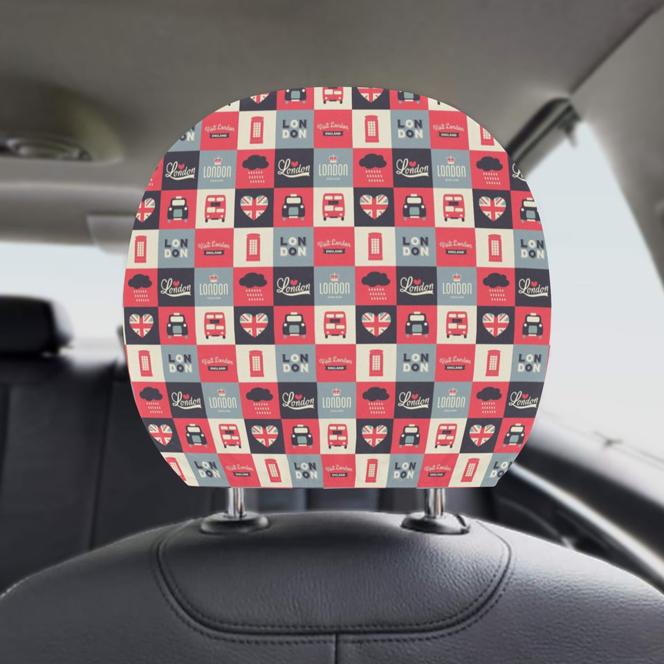 British Pattern Print Design 05 Car Headrest Cover