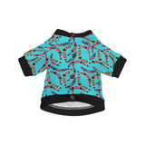 Boomerang Australian aboriginal ornament blue back All Over Print Pet Dog Round Neck Fuzzy Shirt