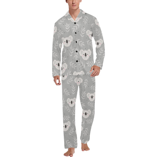 Cute koala leaves pattern Men's Long Pajama Set