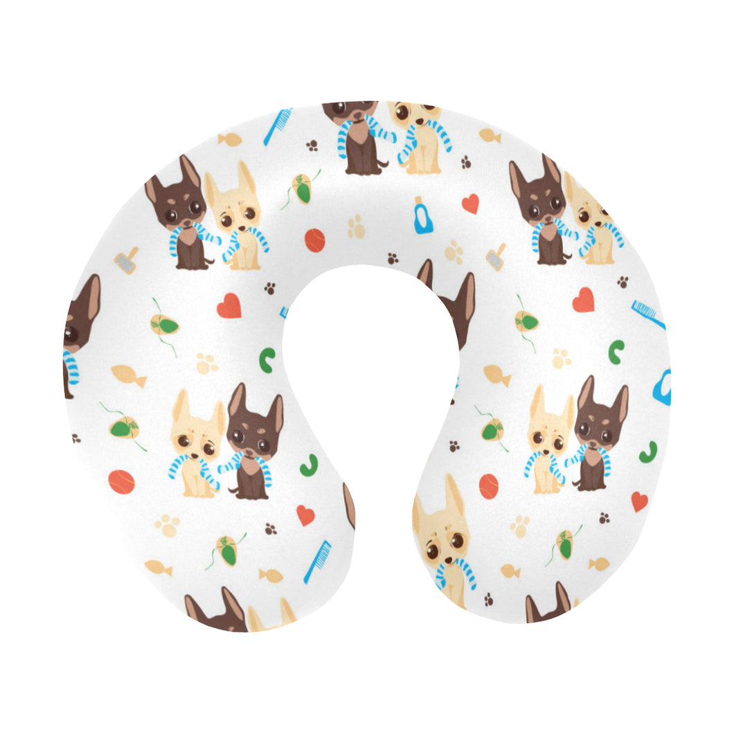 Cute Chihuahua dog pattern U-Shaped Travel Neck Pillow