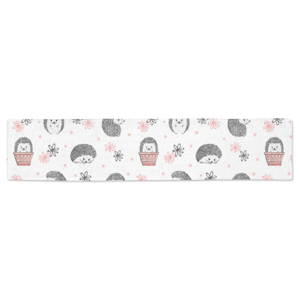 Hedgehog Pattern Print Design 02 Table Runner