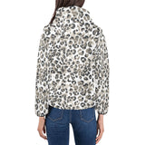 Leopard skin print pattern Women's Padded Hooded Jacket