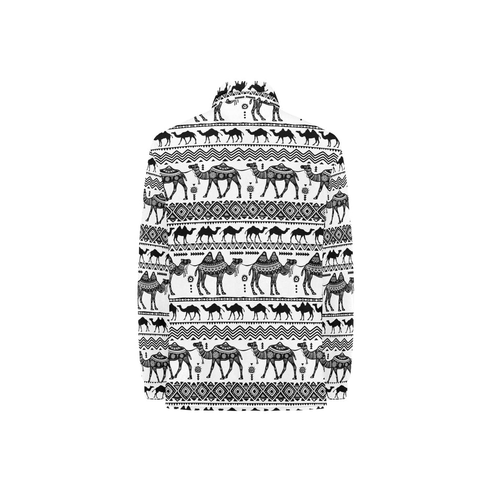 Camel polynesian tribal pattern Women's Long Sleeve Polo Shirt