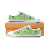 Avocado pattern green background Men's Low Top Shoes White