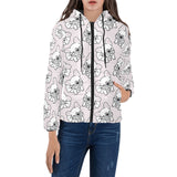 Cute french bulldog pattern Women's Padded Hooded Jacket