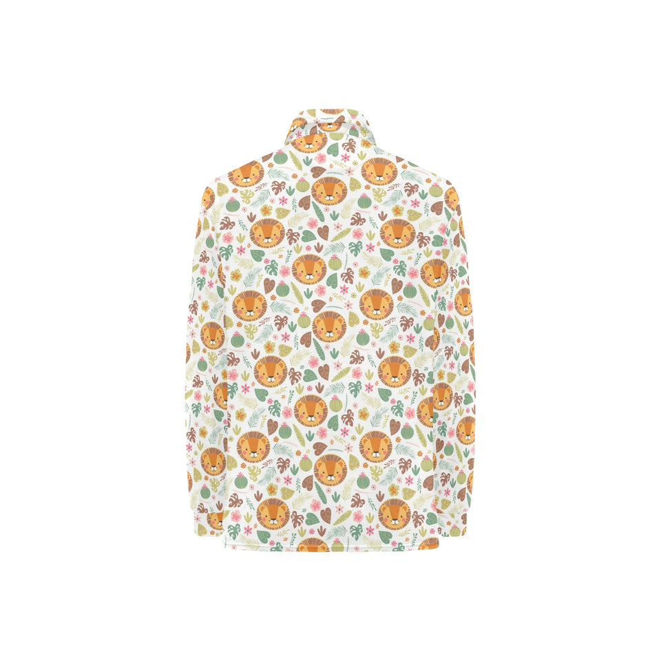 Lion Pattern Print Design 04 Women's Long Sleeve Polo Shirt
