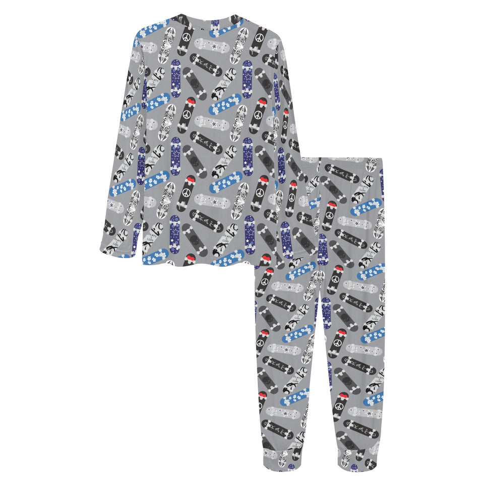 Skate Board Pattern Print Design 03 Women's All Over Print Pajama Set