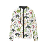 Cute dinosaurs pattern Women's Padded Hooded Jacket