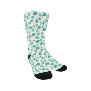 Green ginkgo leaves pattern Crew Socks