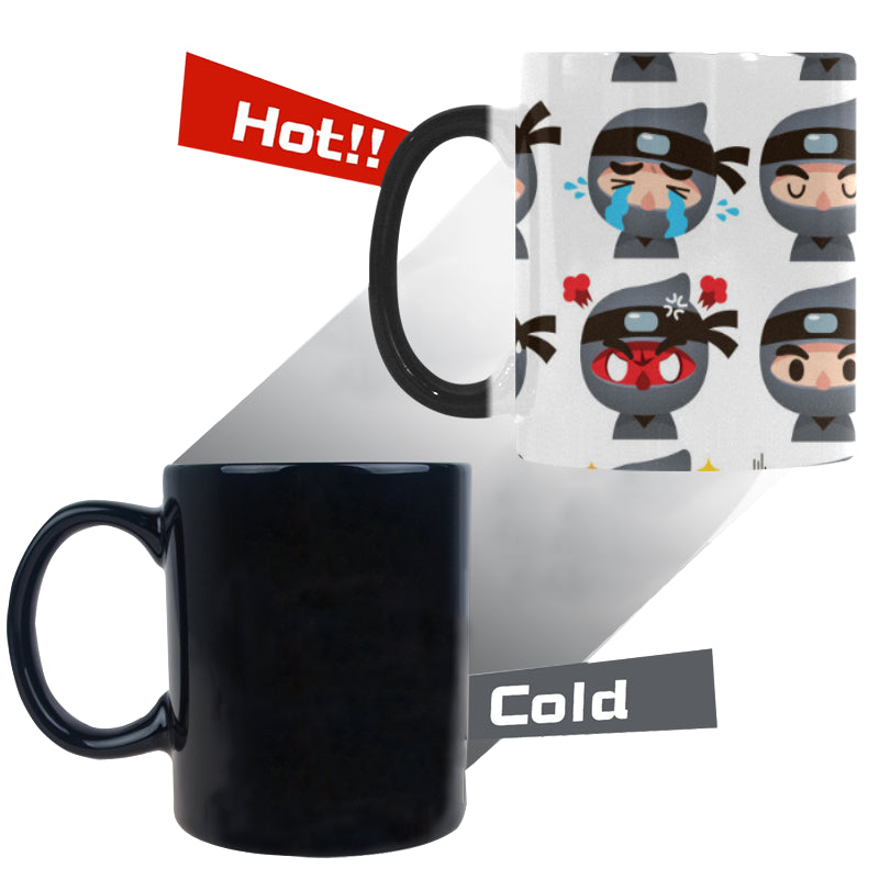 Cute ninja design pattern Morphing Mug Heat Changing Mug