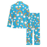 Rainbows Sky Clouds Pattern Men's Long Pajama Set