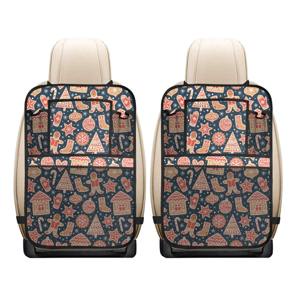 Christmas gingerbread cookie pattern Car Seat Back Organizer