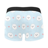 White cute pomeranian pattern Men's All Over Print Boxer Briefs Men's Underwear