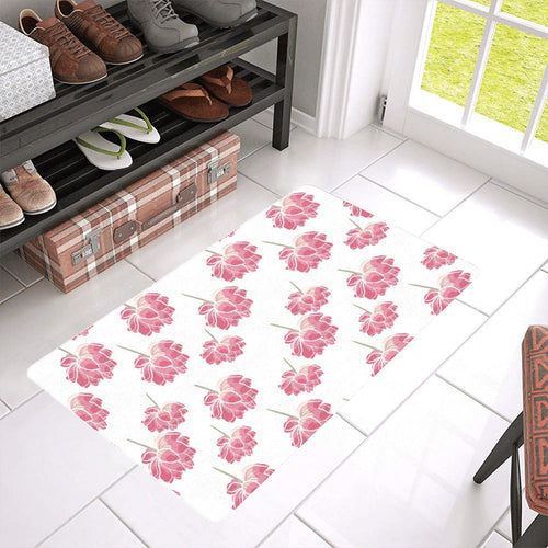 Pink lotus waterlily pattern Doormat