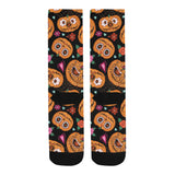Pumpkin flowers spiderweb Halloween theme Crew Socks