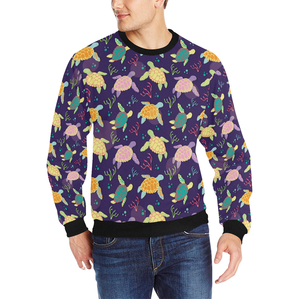 Colorful sea turtle pattern Men's Crew Neck Sweatshirt