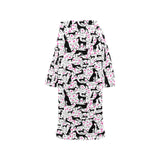 Greyhound Pattern Print Design 02 Blanket Robe with Sleeves