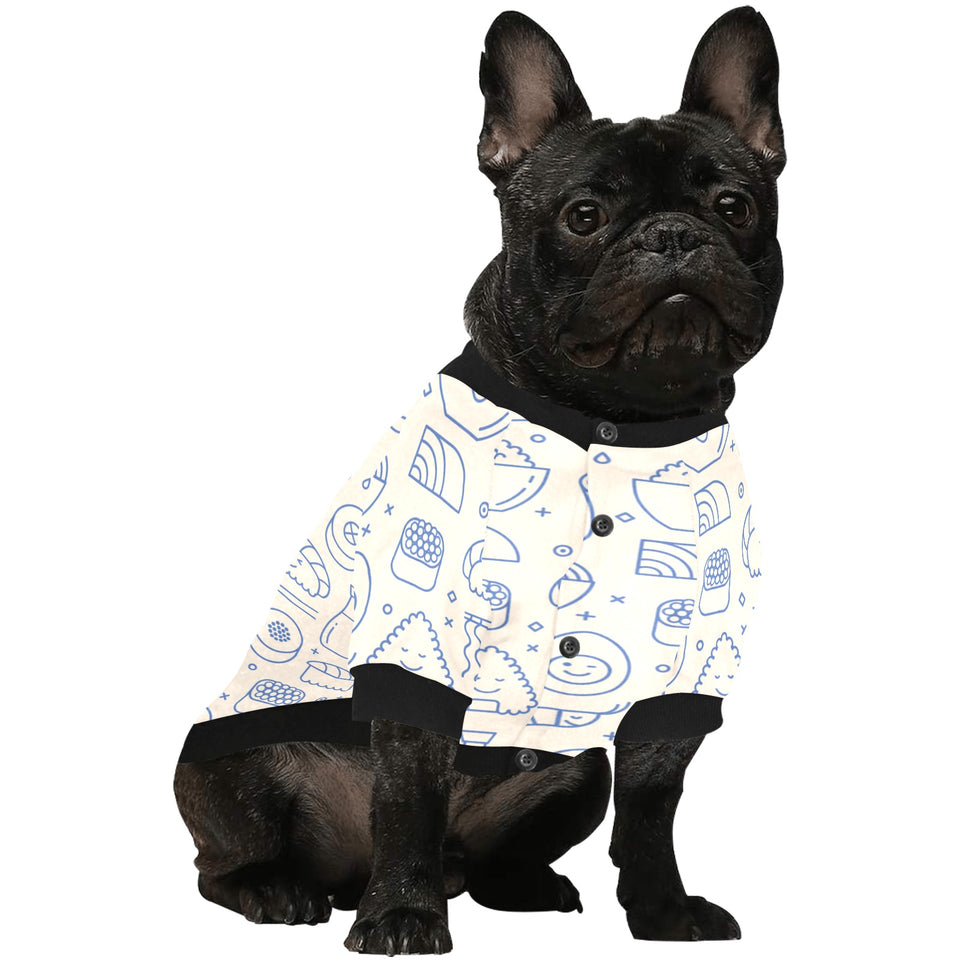 Cute sushi icon pattern All Over Print Pet Dog Round Neck Fuzzy Shirt