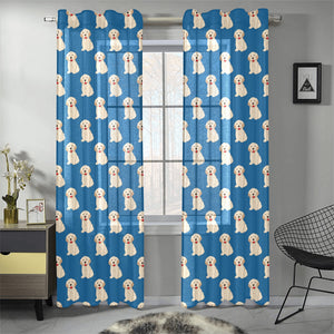 Golden Retriever Pattern Print Design 03 Gauze Curtain