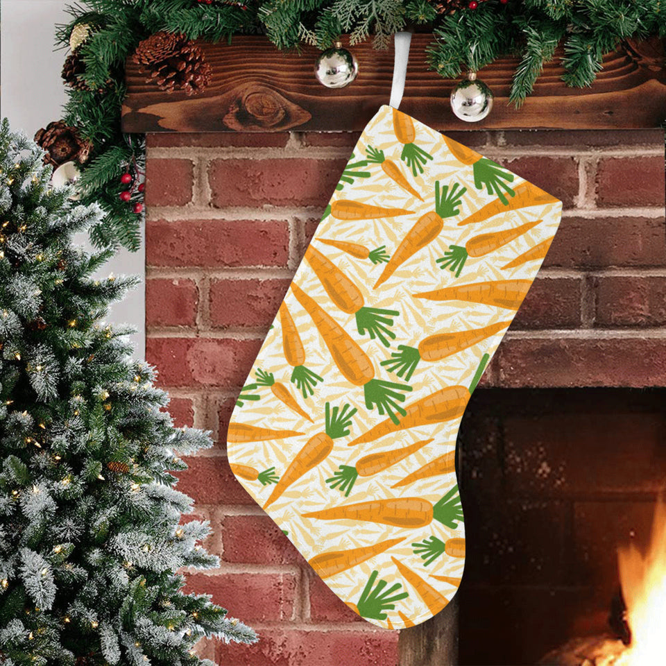 Carrot Pattern Print Design 01 Christmas Stocking