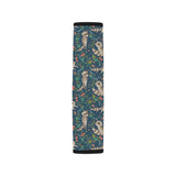 Raccoon tropical leaves pattern Car Seat Belt Cover