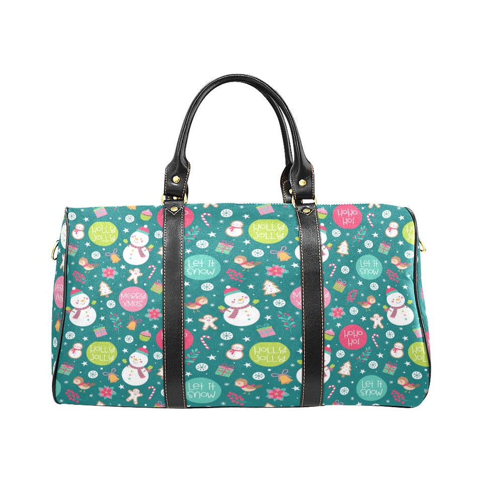 Snowman bird decorative elements christmas pattern Travel Bag