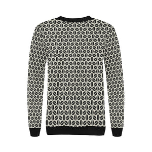Coffee bean abstract modern pattern Women's Crew Neck Sweatshirt