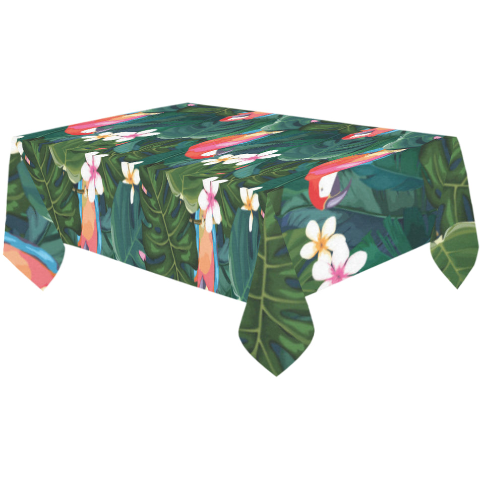 Parrot Palm tree leaves flower hibiscus pattern Tablecloth