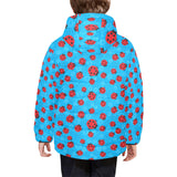 Ladybug Pattern Print Design 02 Kids' Boys' Girls' Padded Hooded Jacket