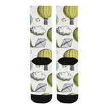 Hot Air Balloon Bird Cloud Pattern Crew Socks