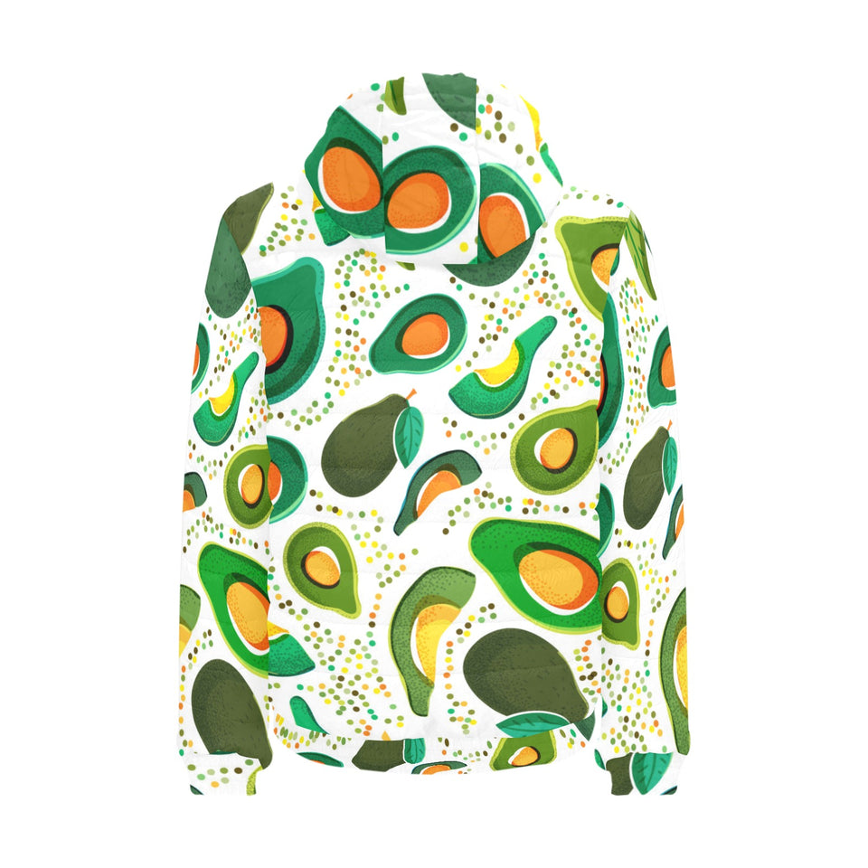 Avocado design pattern Men's Padded Hooded Jacket