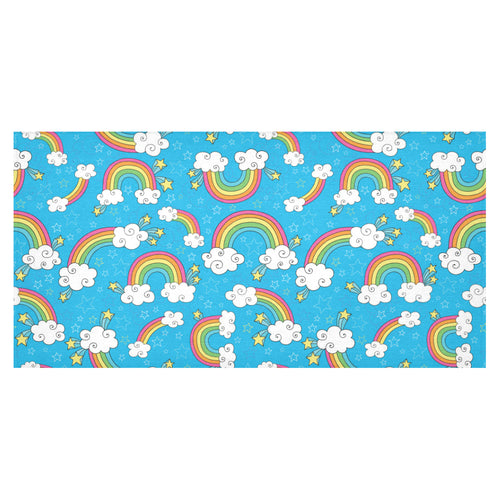 Rainbows Sky Clouds Pattern Tablecloth