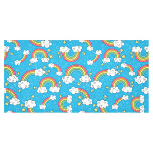 Rainbows Sky Clouds Pattern Tablecloth