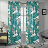 Koi Fish Carp Fish lotus pattern Gauze Curtain