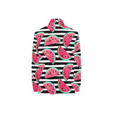 Watercolor paint textured watermelon pieces Women's Long Sleeve Polo Shirt