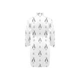 Penguin pattern Men's Long Sleeve Belted Night Robe