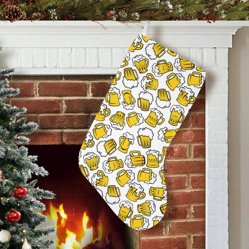 Beer design pattern Christmas Stocking