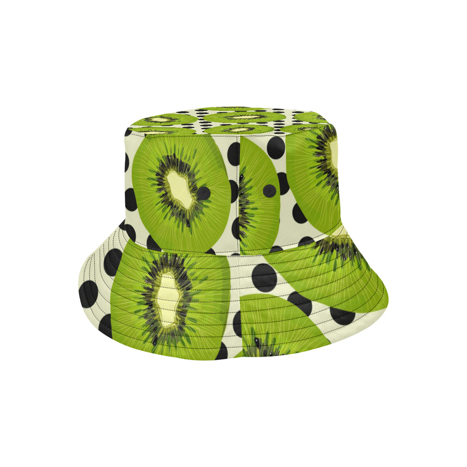 kiwi black dot background Unisex Bucket Hat