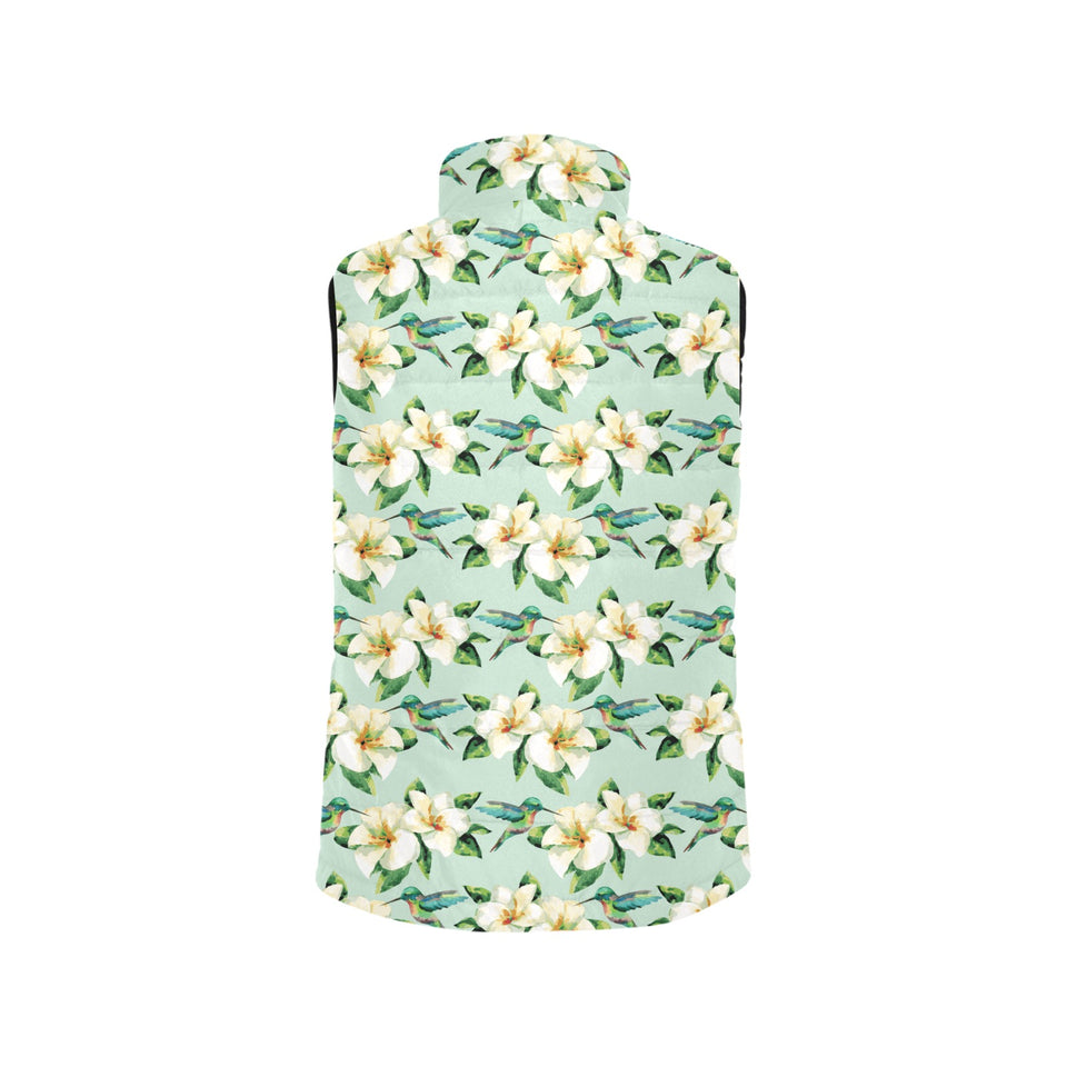 Hummingbird Pattern Print Design 01 Men's Padded Vest