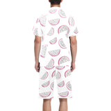 dragon fruit pattern Men's V-Neck Short Pajama Set