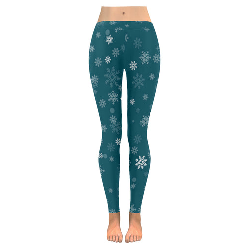 Snowflake pattern dark background Women's Legging Fulfilled In US